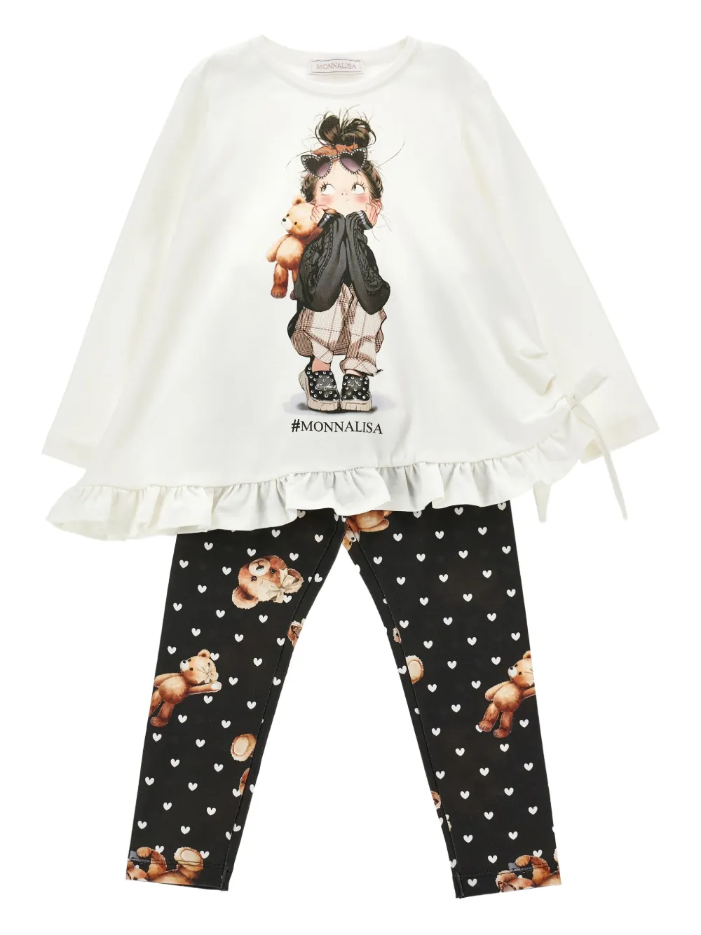 Monnalisa graphic-print top and leggings set | Black | Image 1