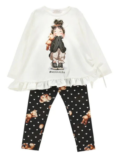 Monnalisa graphic-print top and leggings set