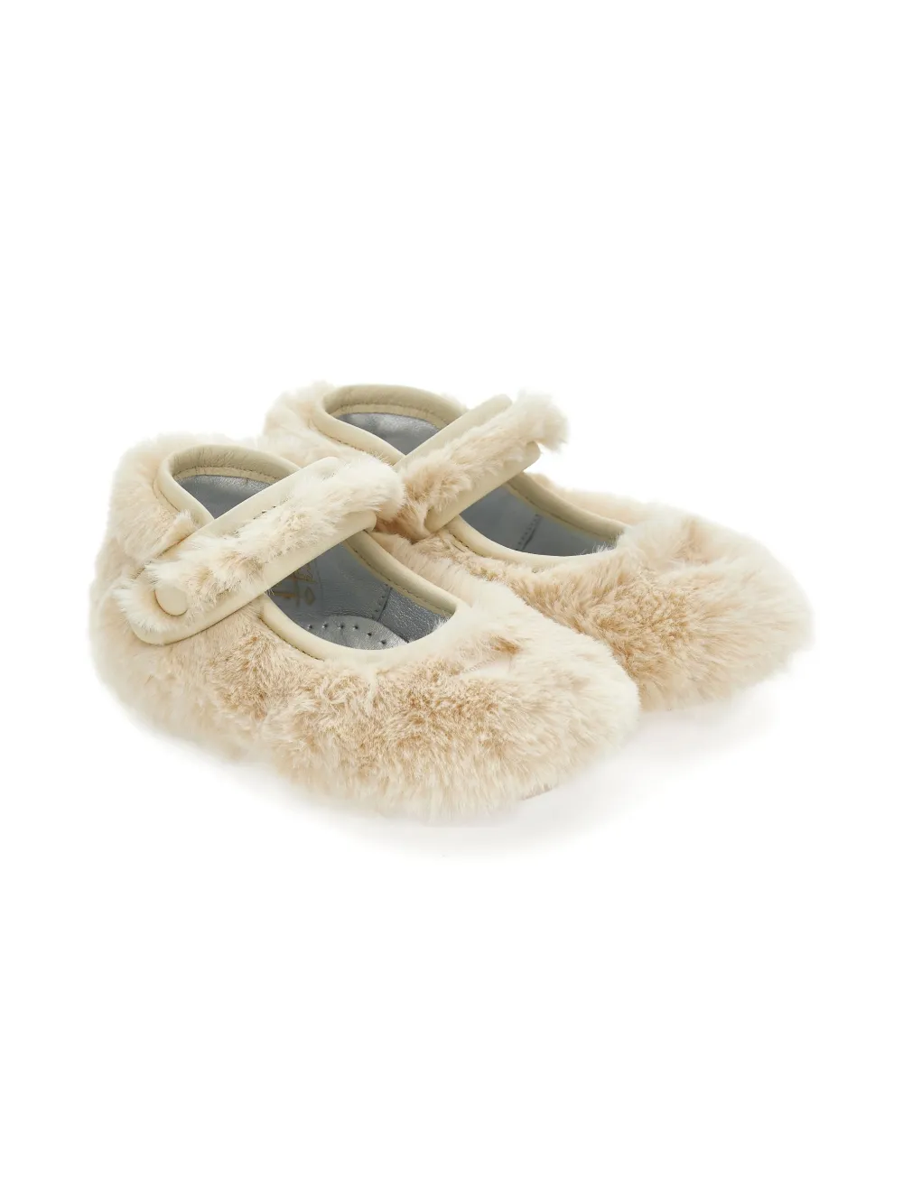 Monnalisa faux-fur ballerinas Neutrals