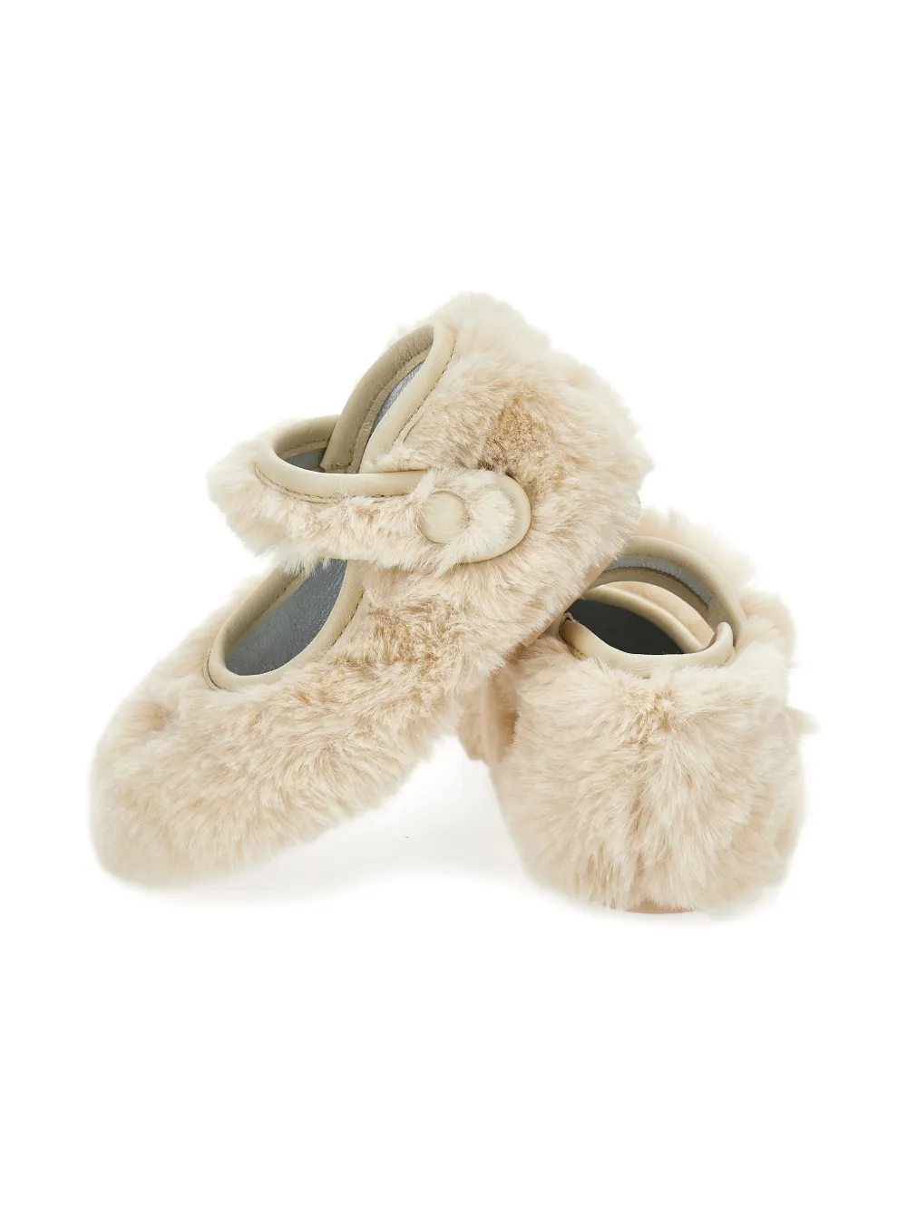 Monnalisa faux-fur ballerinas Neutrals