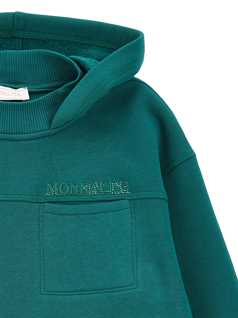 Monnalisa Hoodie met borstzak Groen