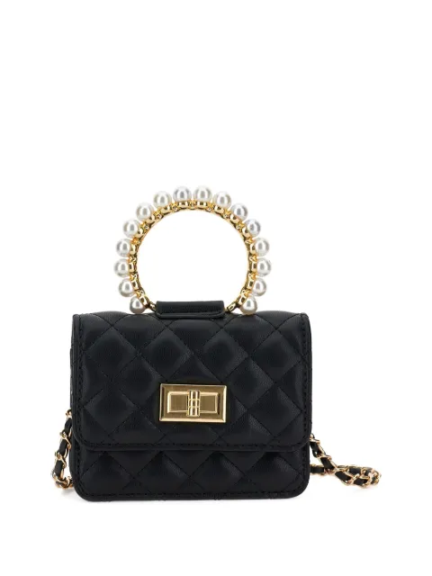 Monnalisa pearl-handle quilted shoulder bag