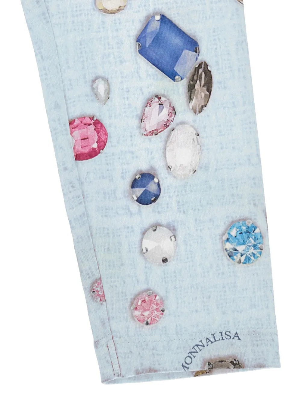 Monnalisa Top en legging met edelsteen-print Wit