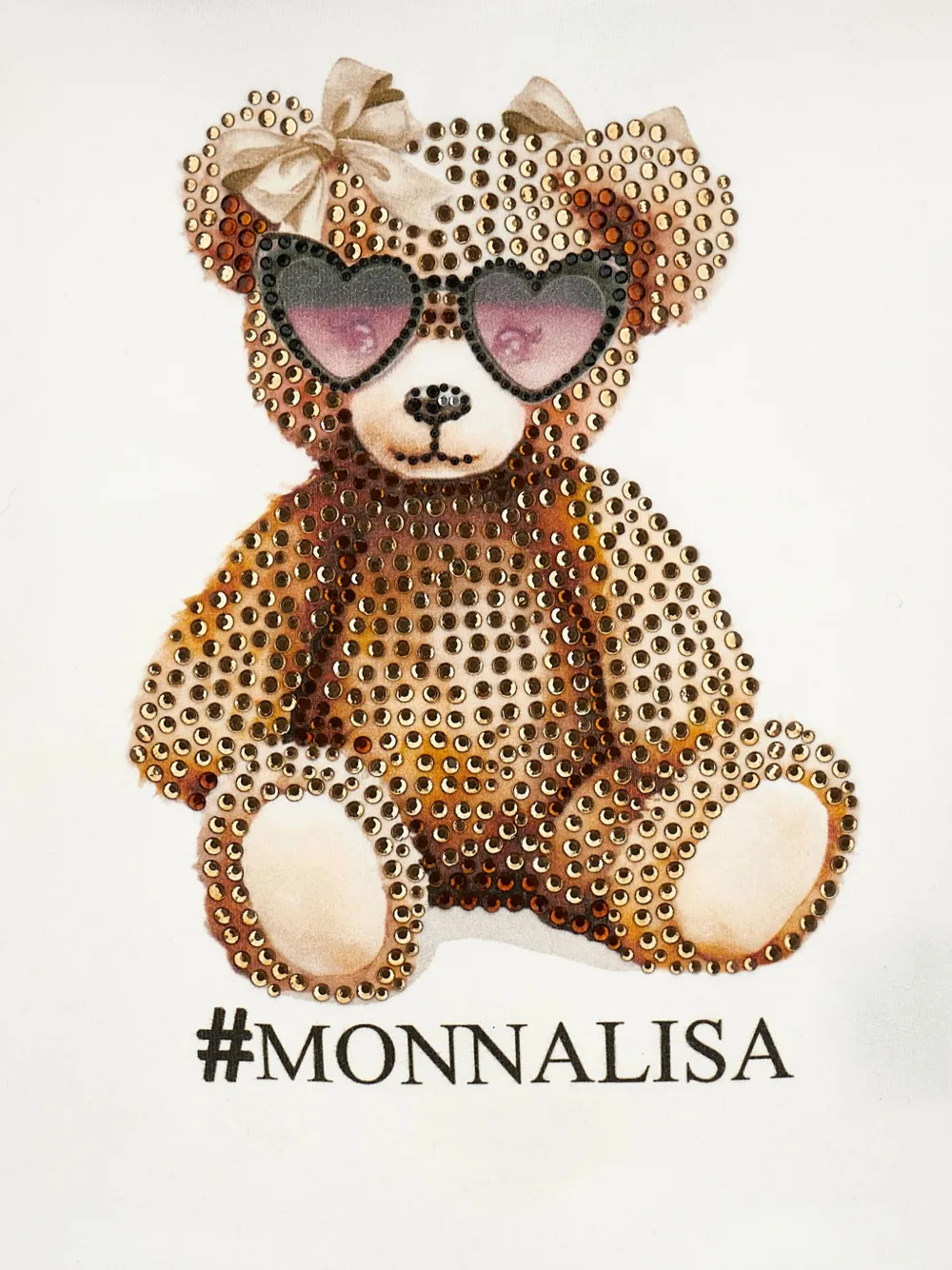 Monnalisa Teddy hoodie met luipaardprint Wit
