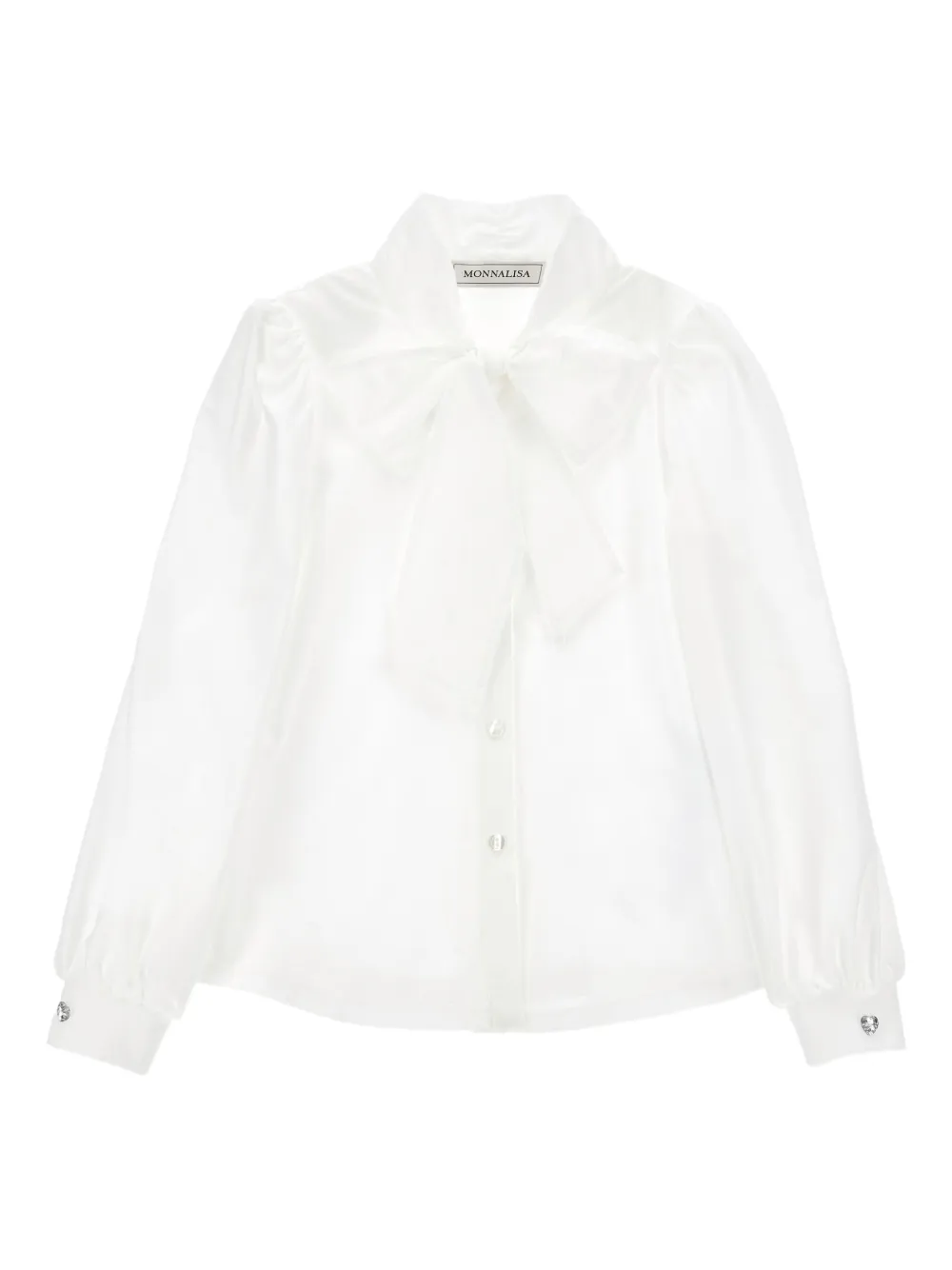 Monnalisa Shirt met pofmouwen Wit