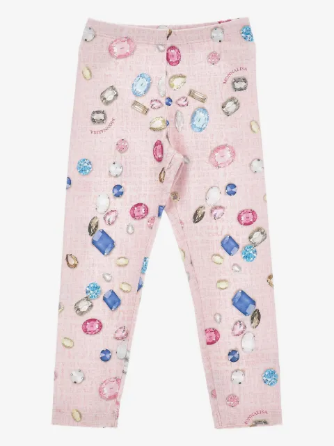 Monnalisa gem-printed leggings