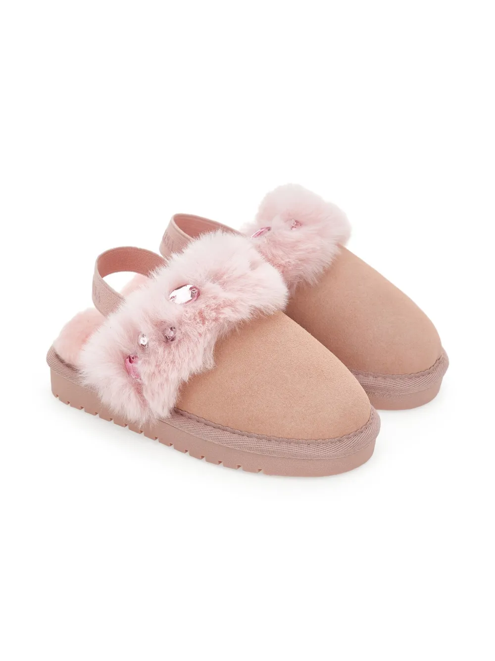 Monnalisa rhinestone-embellished slippers Pink