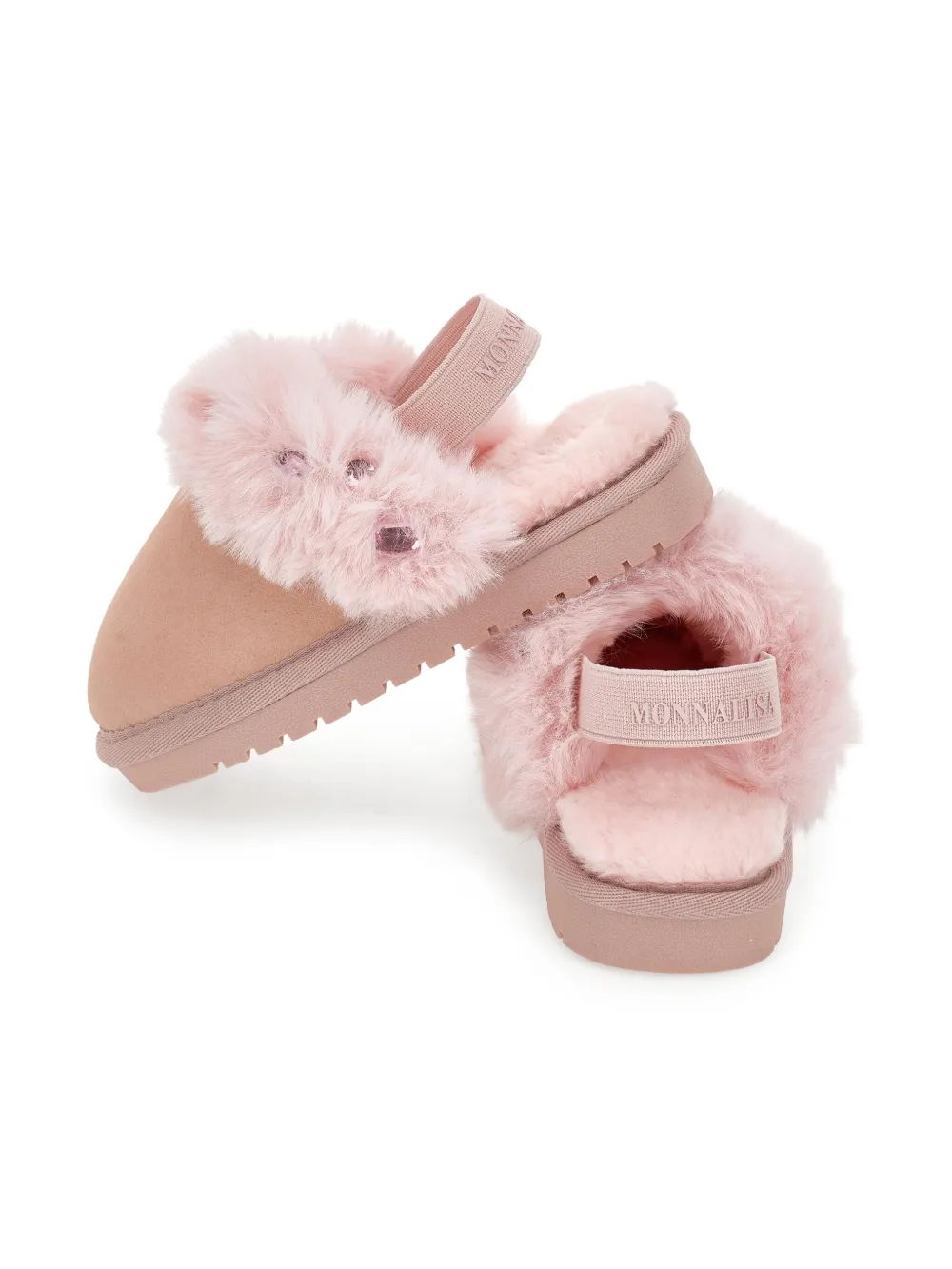 Monnalisa rhinestone-embellished slippers Pink