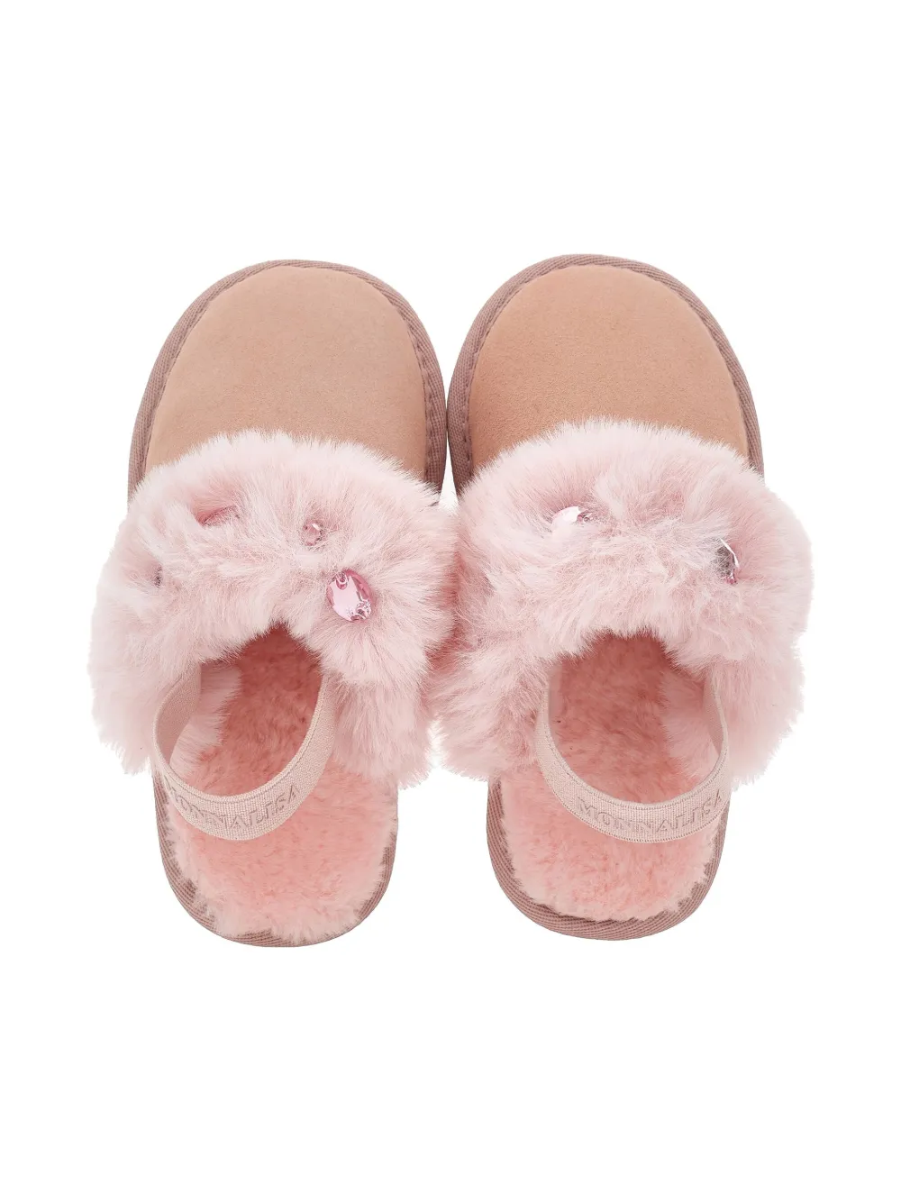Monnalisa rhinestone-embellished slippers Pink