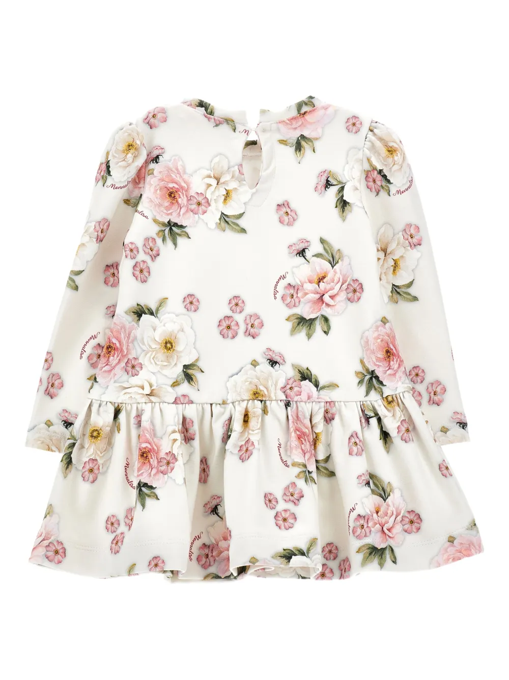 Monnalisa Jurk met bloemenprint - Wit