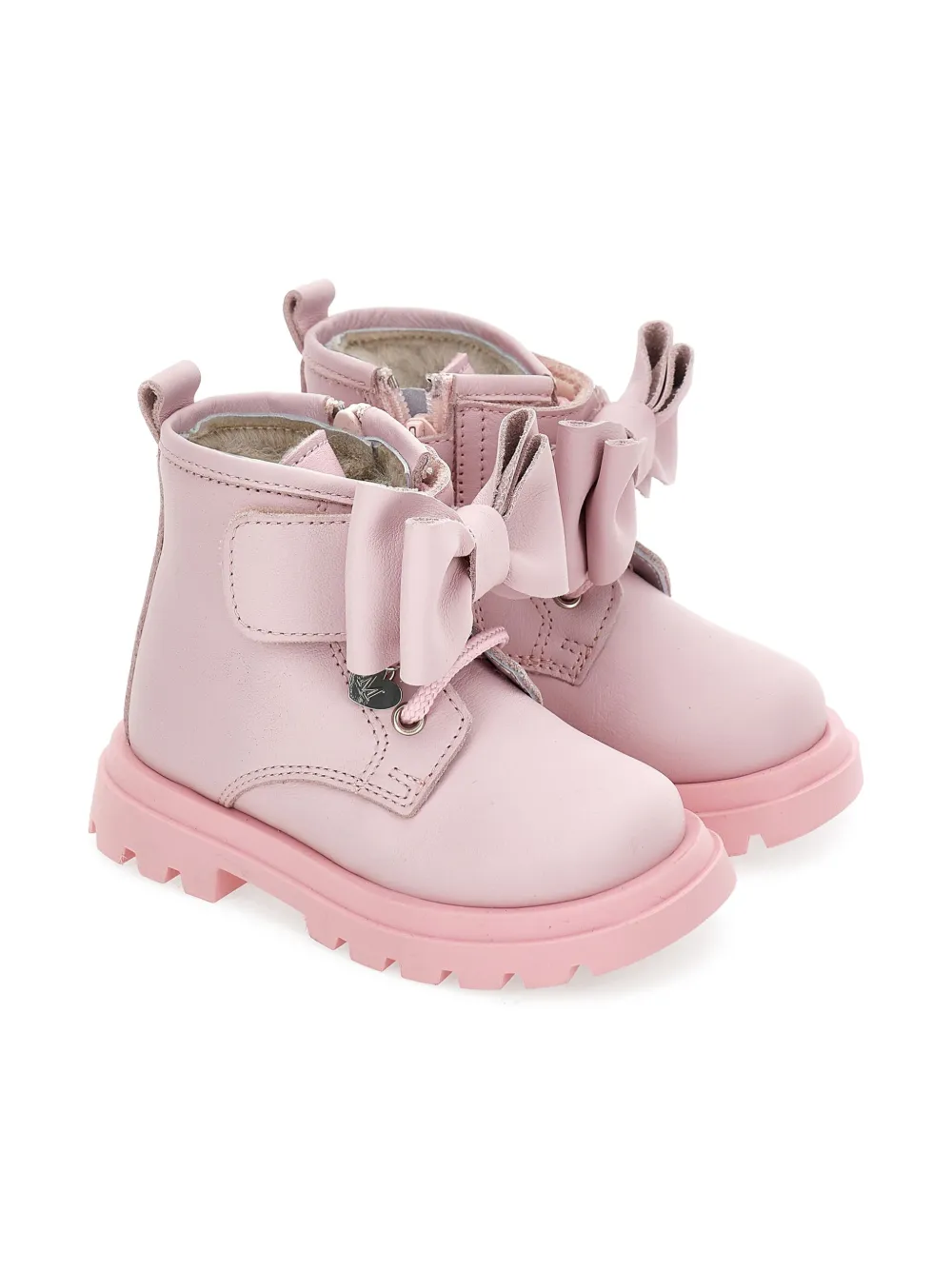 Monnalisa bow-detail ankle boots Pink