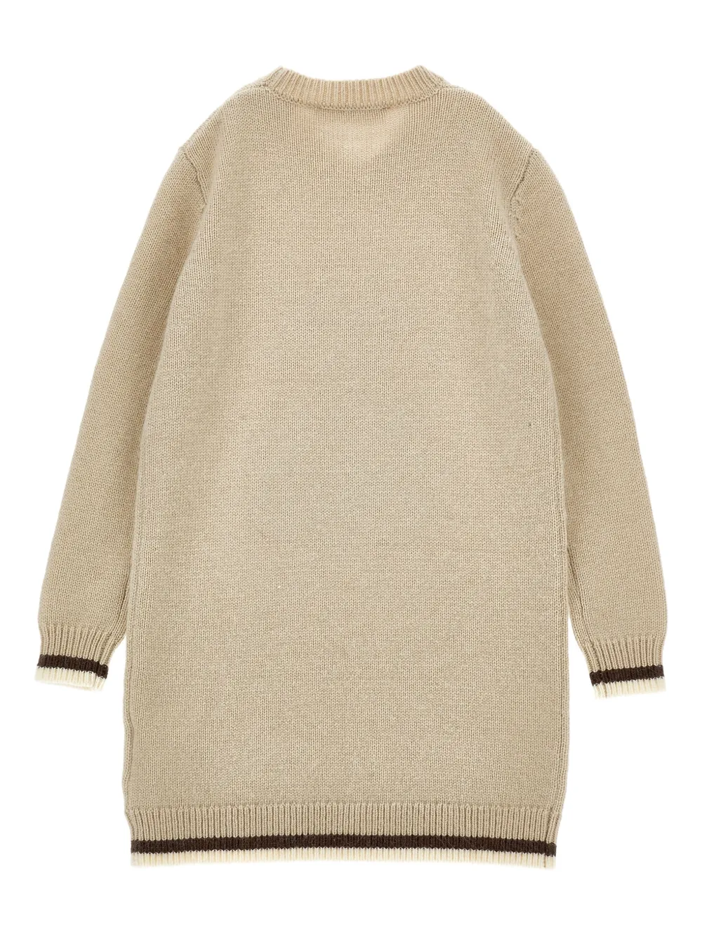 Monnalisa Gebreide jurk met beerprint Beige