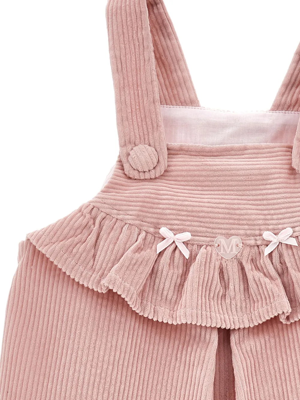 Monnalisa Ribfluwelen jurk Roze