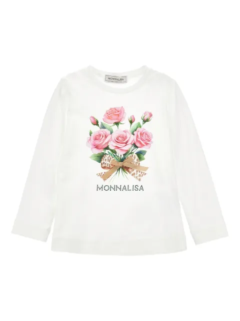 Monnalisa floral-print long sleeve top