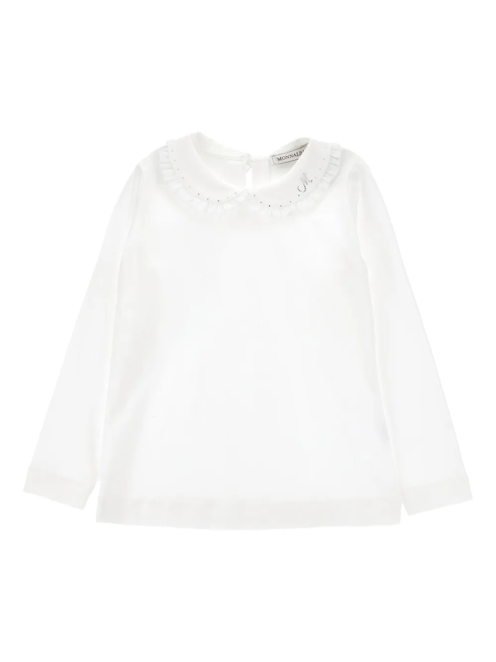 Monnalisa Top met ruchekraag Wit