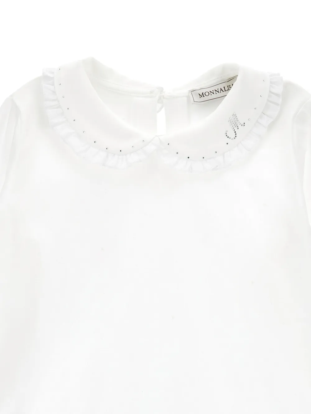 Monnalisa Top met ruchekraag Wit