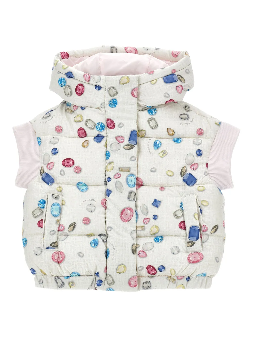 Monnalisa Bodywarmer met capuchon Wit