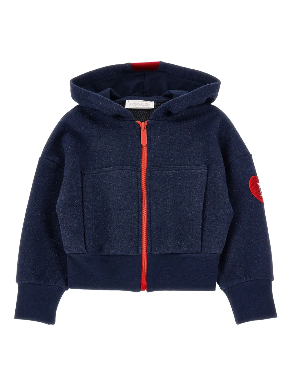 Monnalisa Hoodie met logopatch Blauw