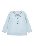 Monnalisa bow-detail long-sleeve top - Blue