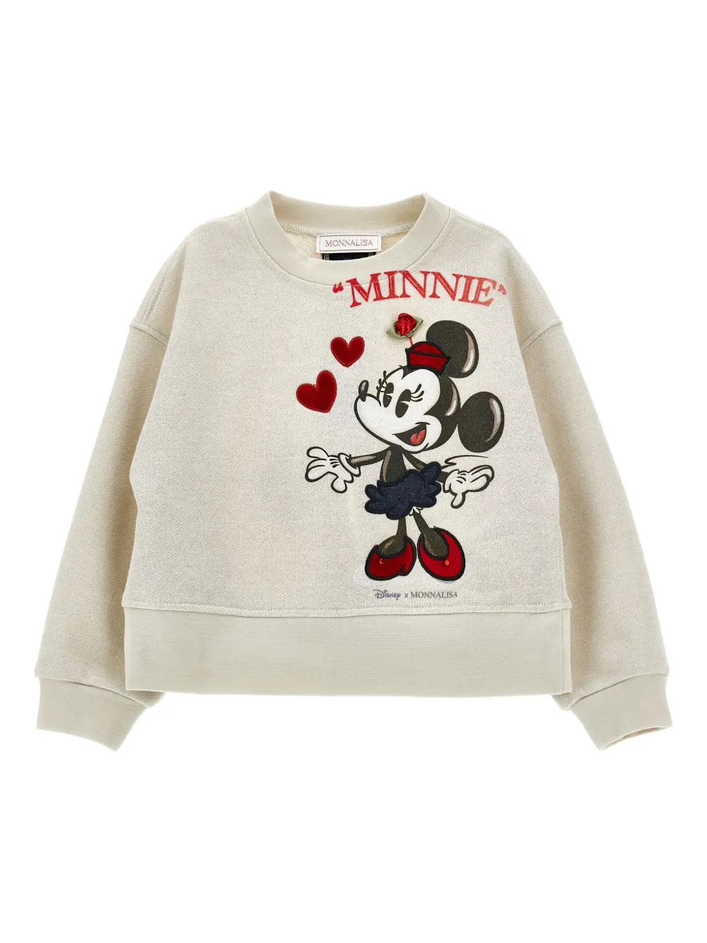 Monnalisa x Disney Minnie Mouse embroidered sweatshirt | Neutrals | Image 1