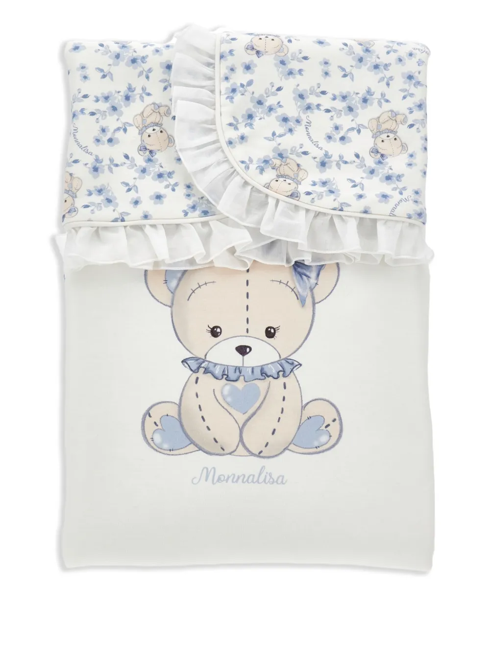 Monnalisa Bear-print Blanket In White