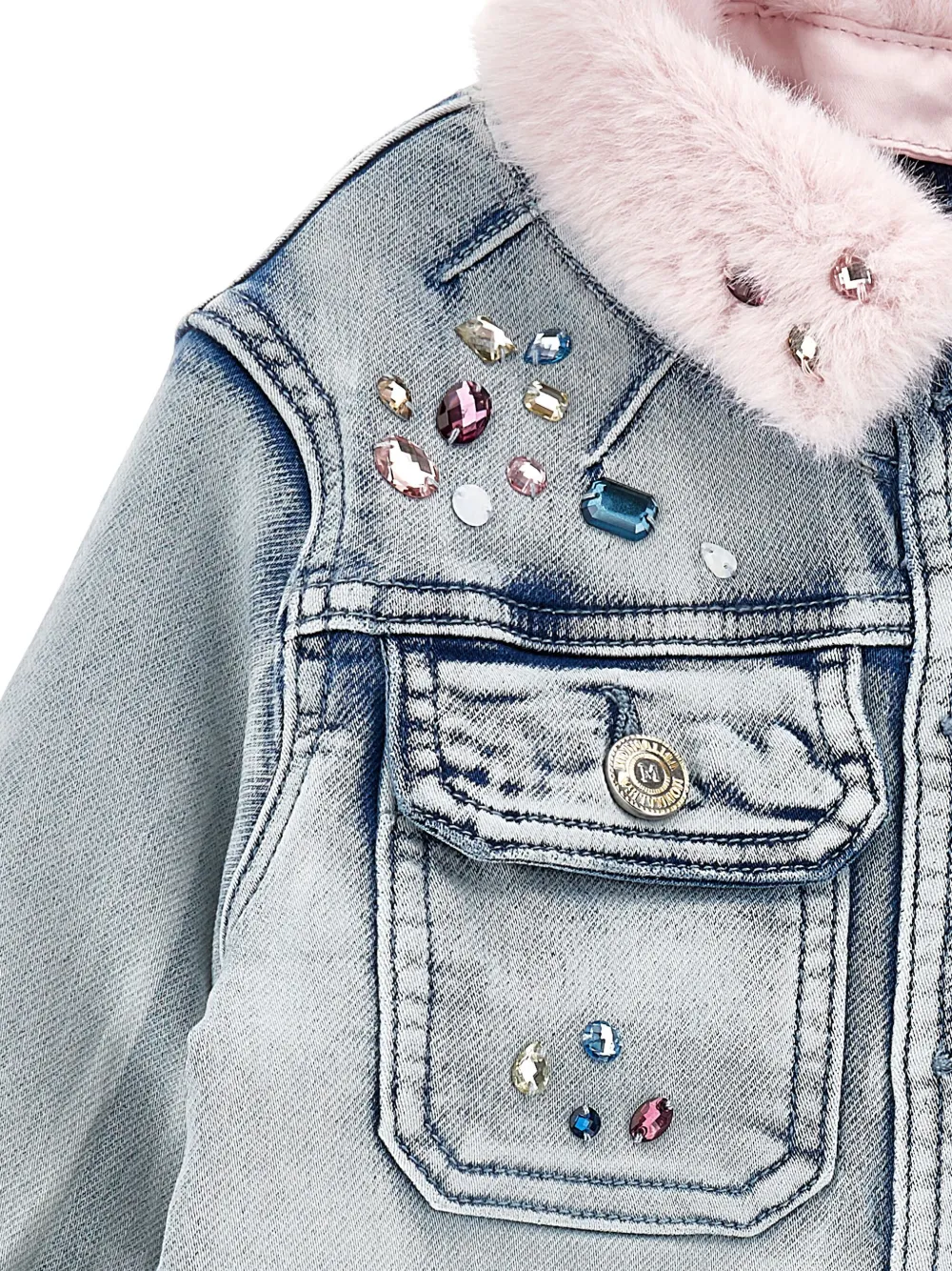 Monnalisa x Disney Stitch spijkerjack Blauw