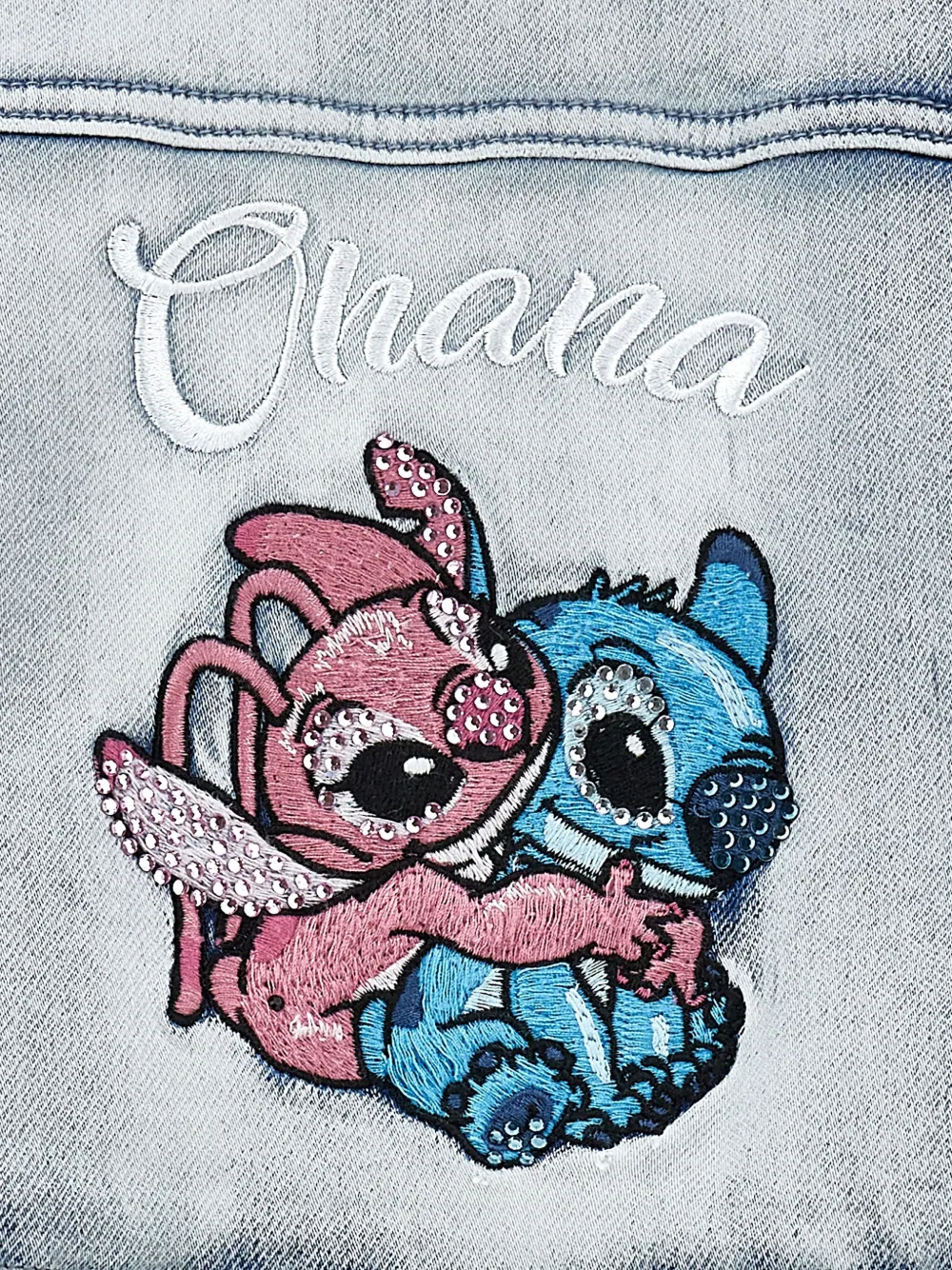 Monnalisa x Disney Stitch spijkerjack Blauw