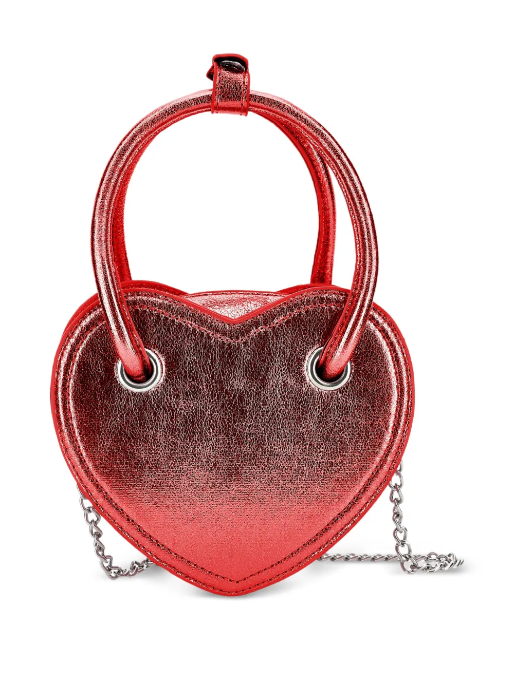 Monnalisa Hartvormige metallic tas - Rood