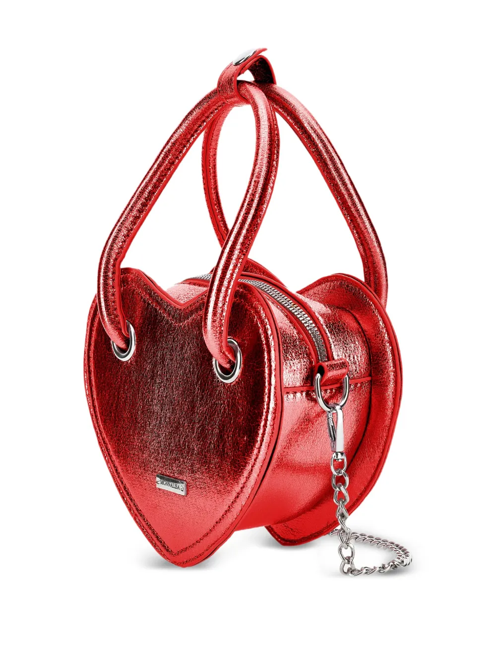 Monnalisa Hartvormige metallic tas Rood