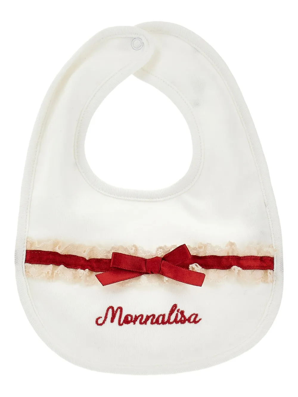 Monnalisa Baby Romper Bib And Hat Set In White