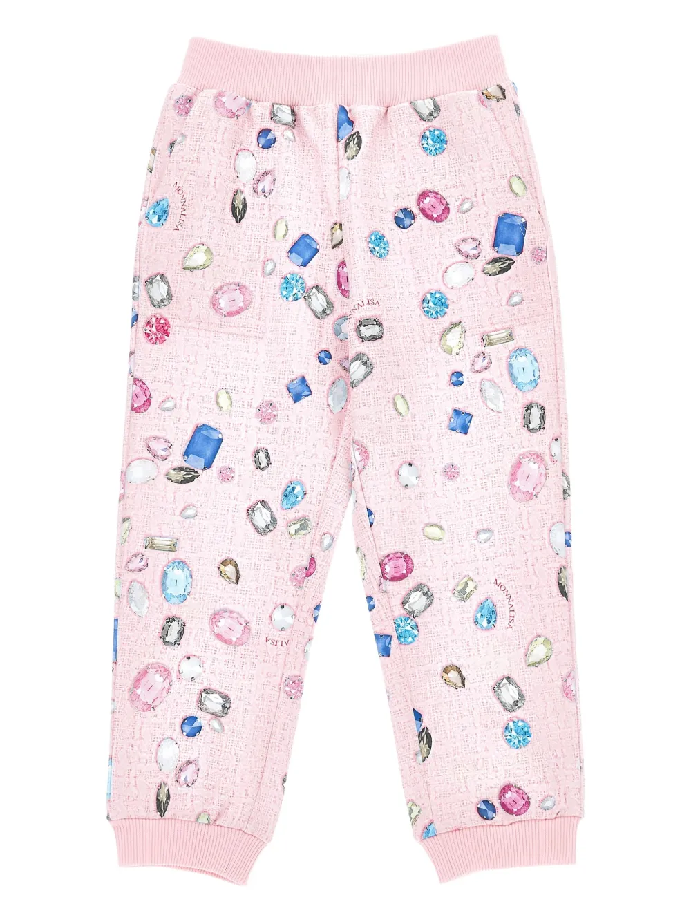 Monnalisa gem-printed track pants | Pink | Image 1