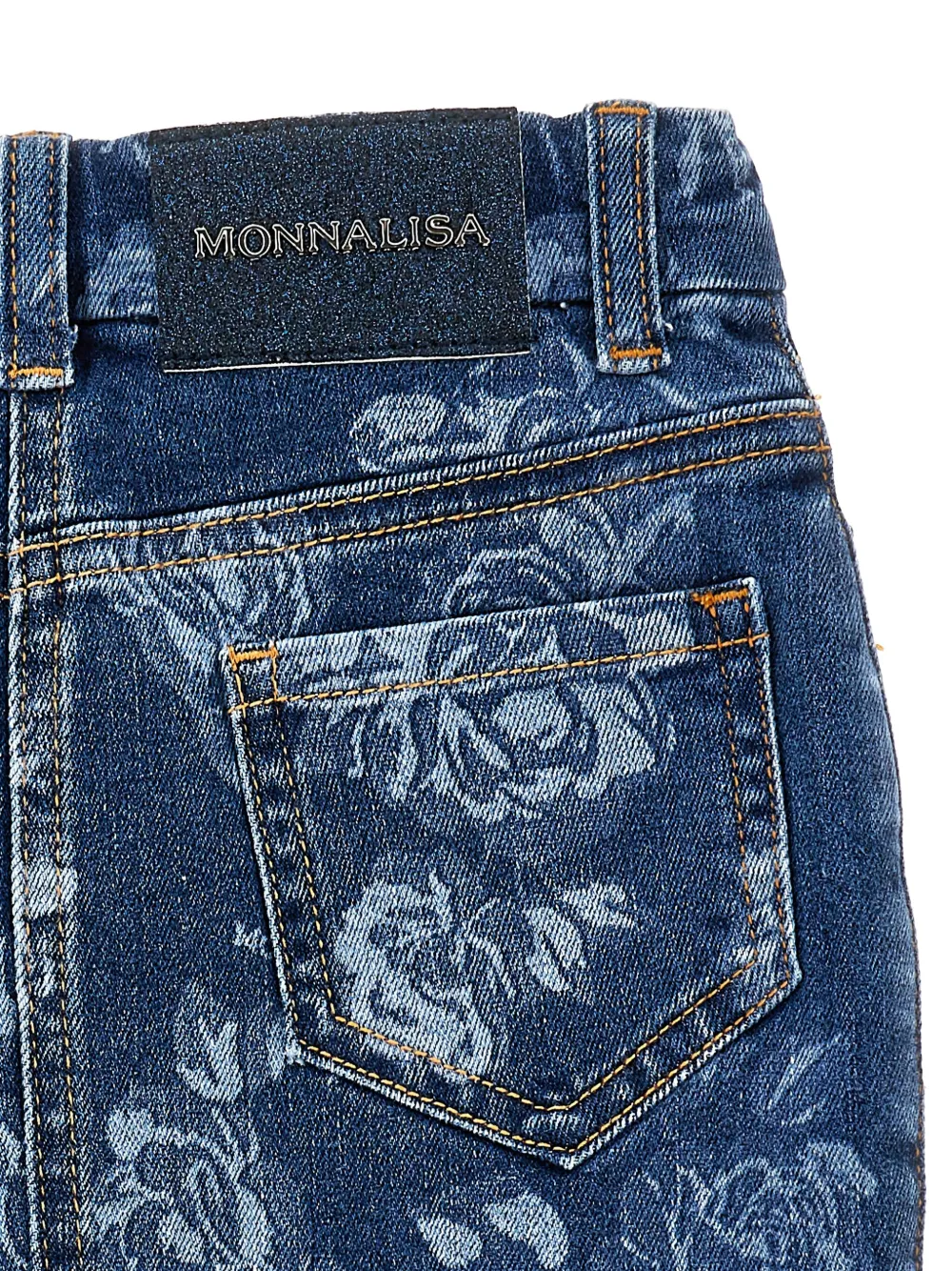 Monnalisa Spijkerrok met print Blauw