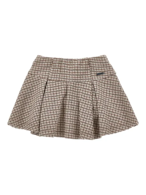 Monnalisa houndstooth pleated mini skirt