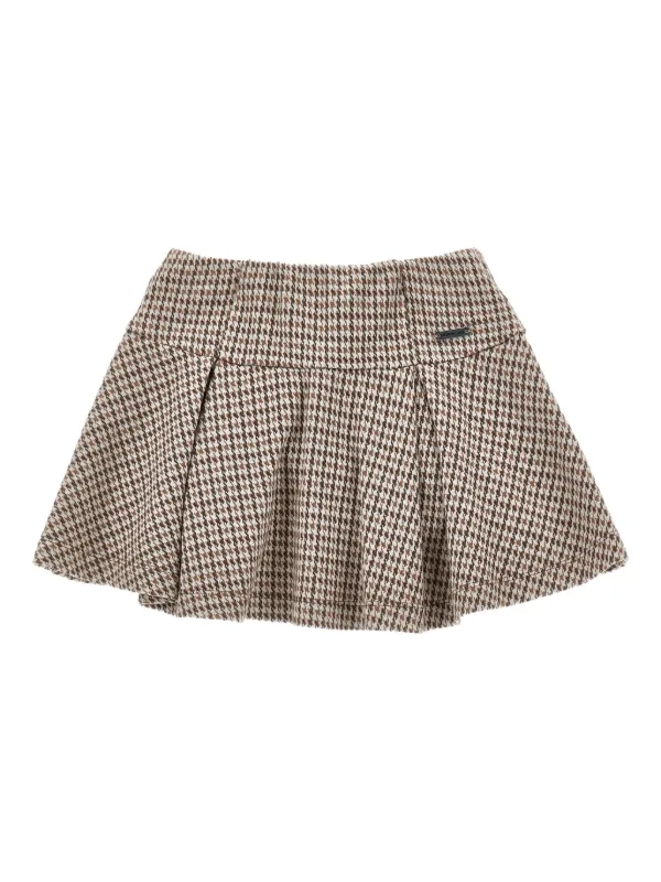 スカート Monica check pleats mini skirt beige ANDMARY】Monica check pleats mini skirt