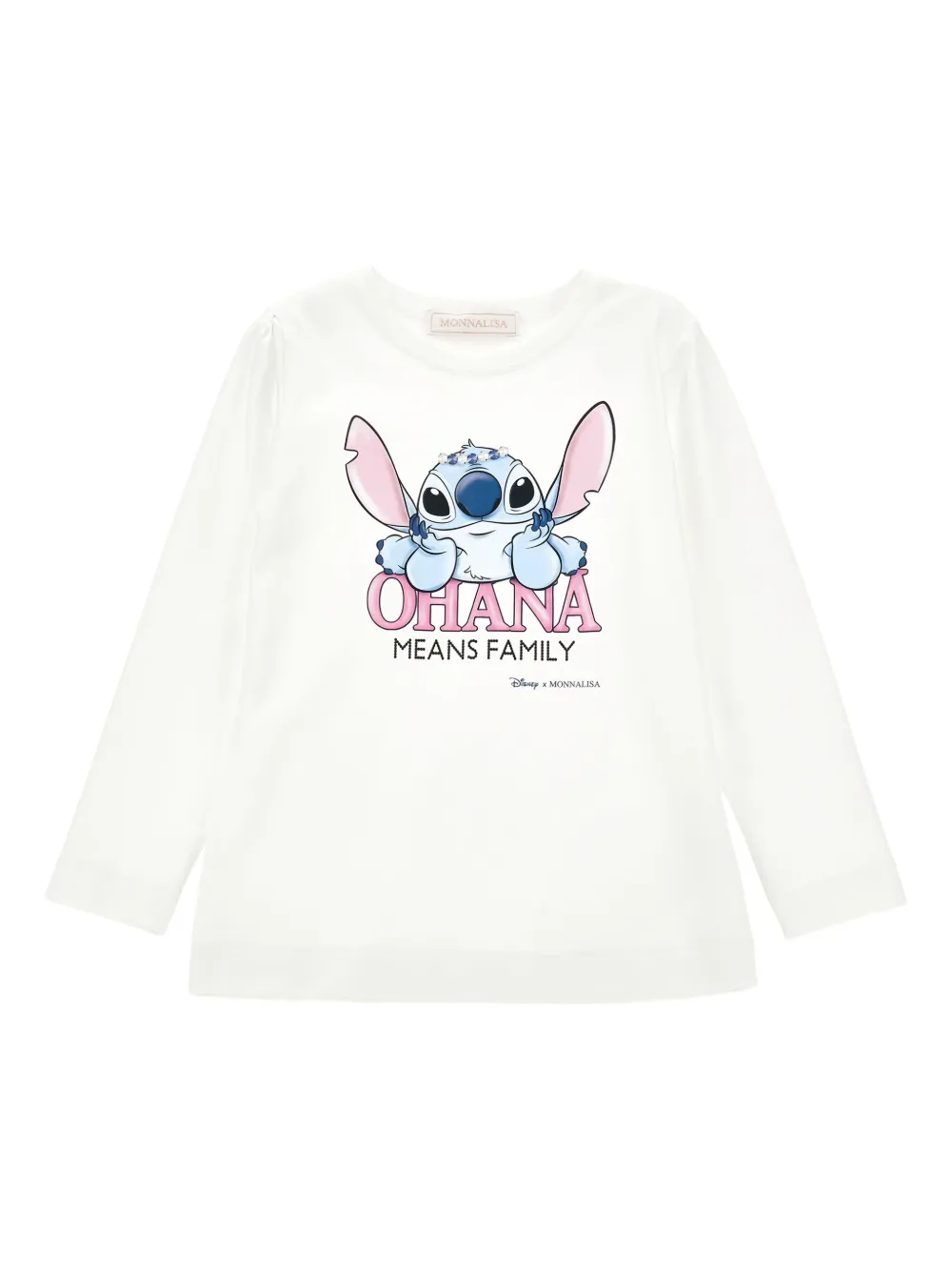 Monnalisa T-shirt met grafische print Wit