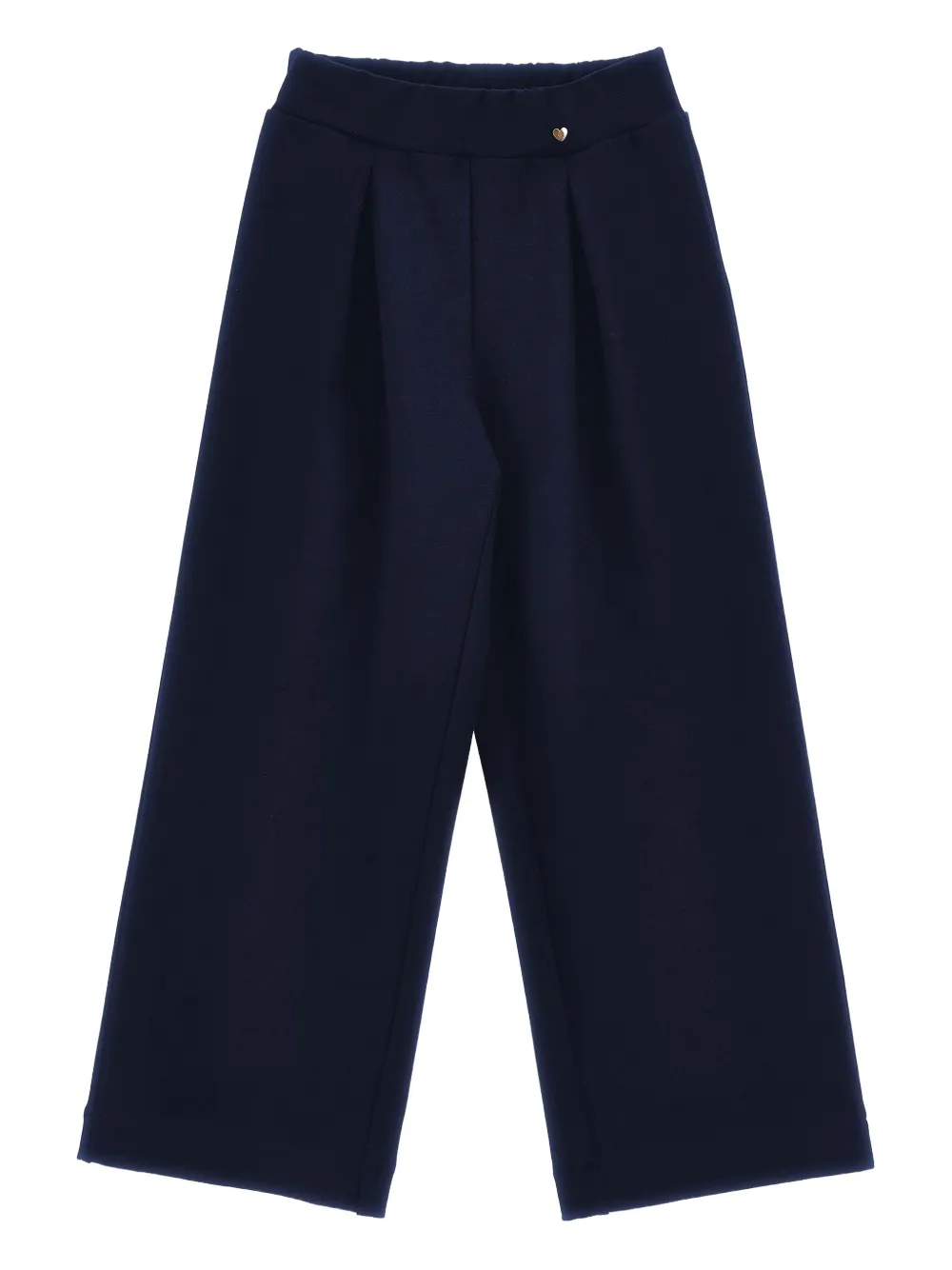 Monnalisa Broek met wijde pijpen en geplooid detail Blauw