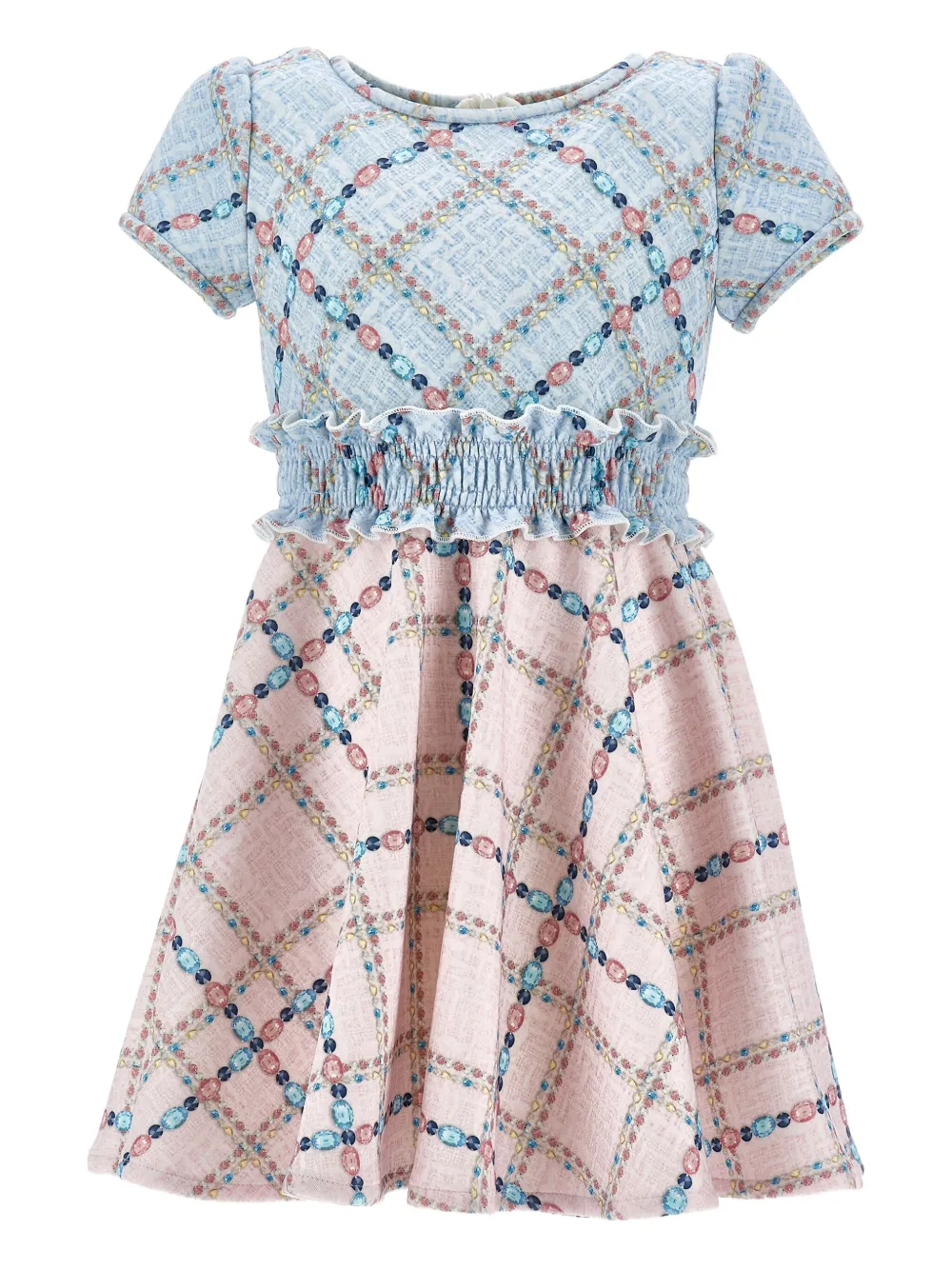 Monnalisa Gesmoktes Kleid mit Karo | Rosa | Image 1