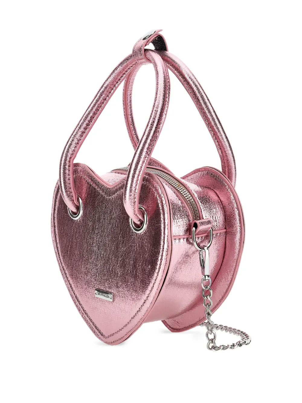 Monnalisa Hartvormige metallic handtas Roze