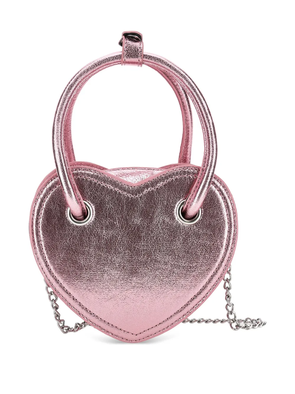 Monnalisa Hartvormige metallic handtas - Roze