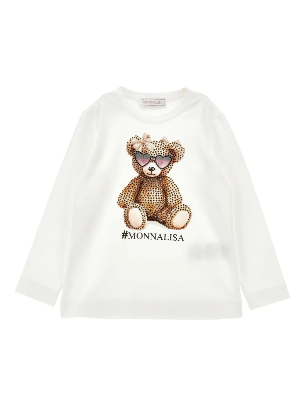 Monnalisa T-shirt met lange mouwen en print Wit