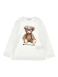 Monnalisa teddy bear-print long-sleeve T-shirt - White