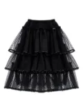 Monnalisa polka dot-jacquard tutu - Black