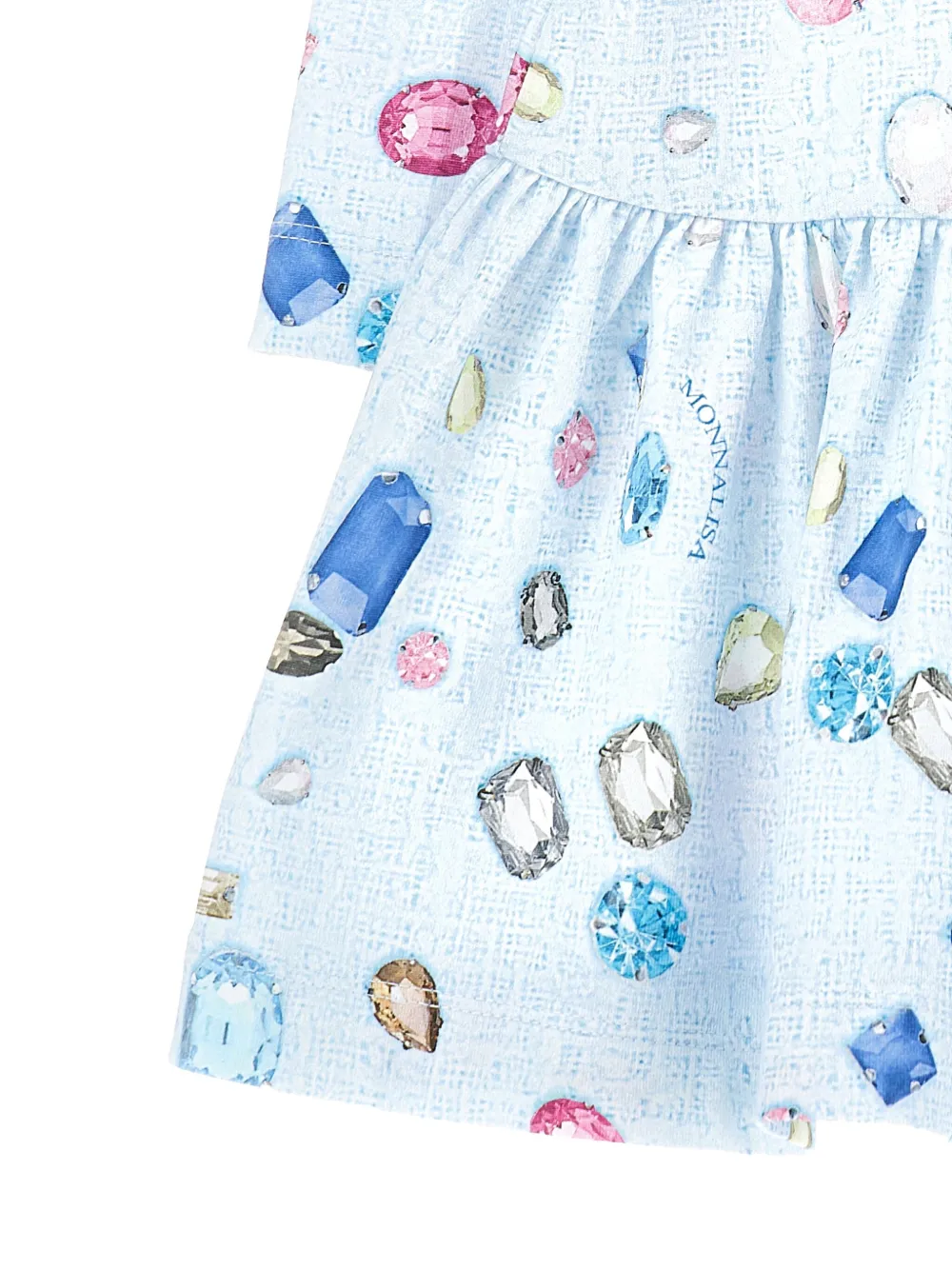Monnalisa Jurk met verlaagde taille en print Blauw