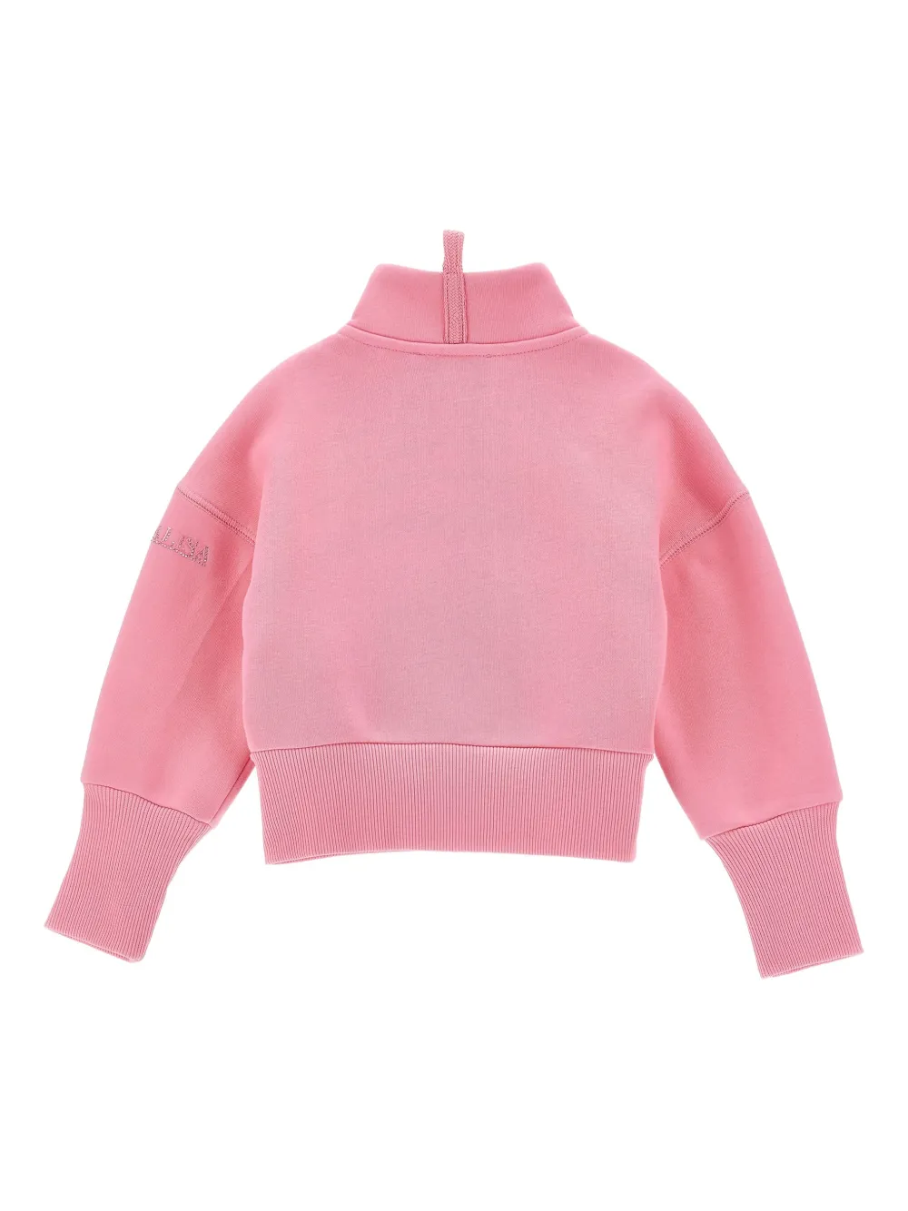 Monnalisa Zip-up Cropped Sweatshirt In Pink