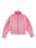 Monnalisa zip-up cropped sweatshirt - Pink