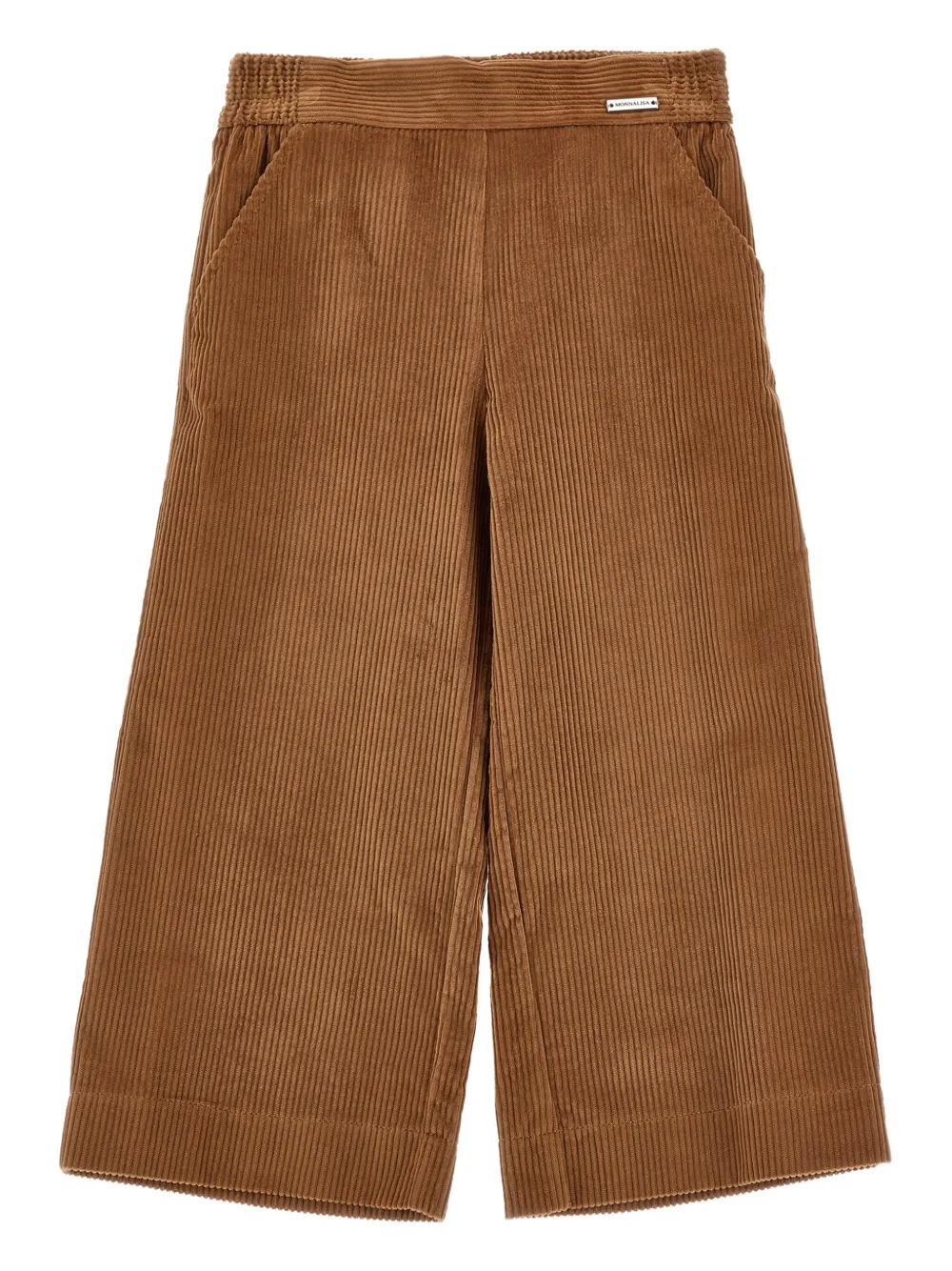 Monnalisa Kids' Corduroy Wide-leg Trousers In Brown