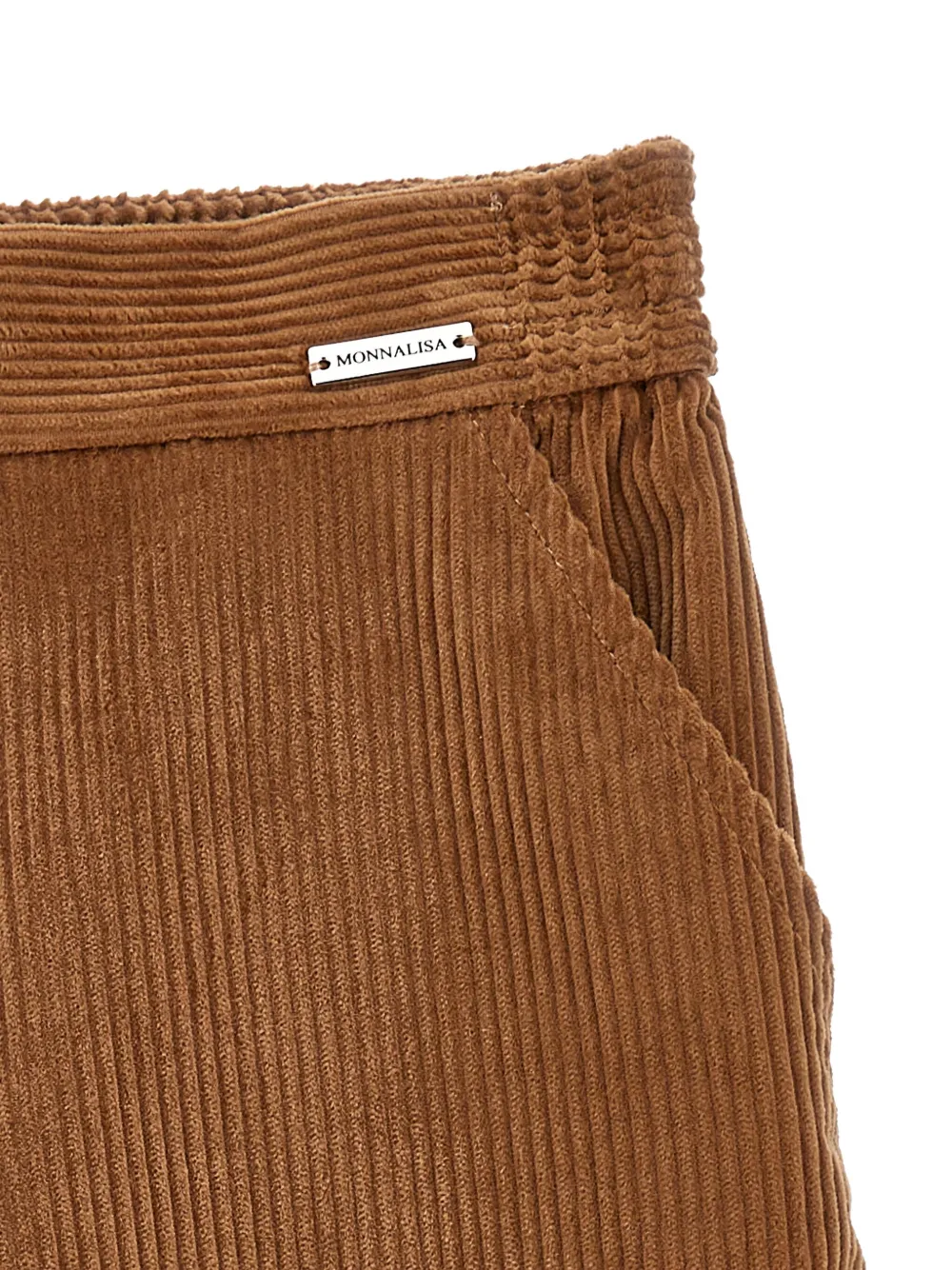 Monnalisa Corduroy Wide-leg Trousers In Brown