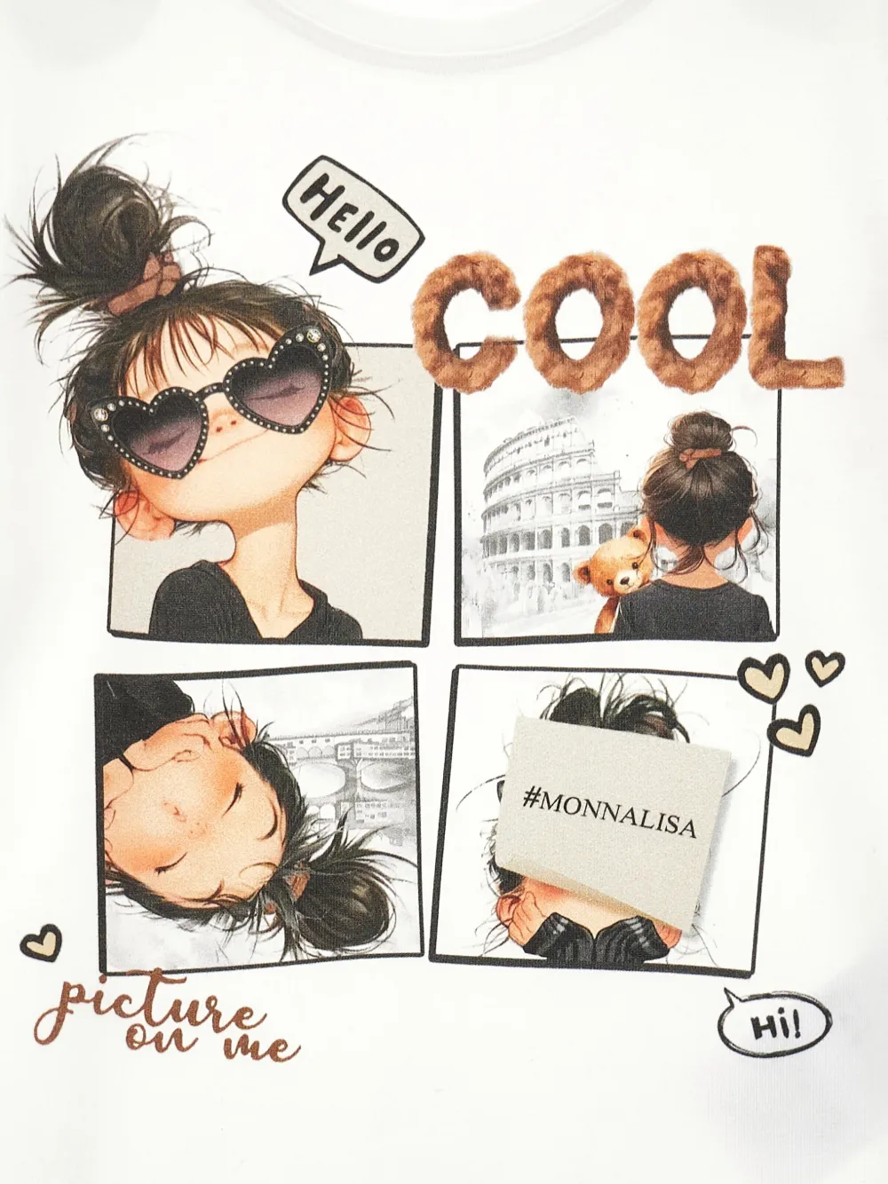 Monnalisa T-shirt met print Wit