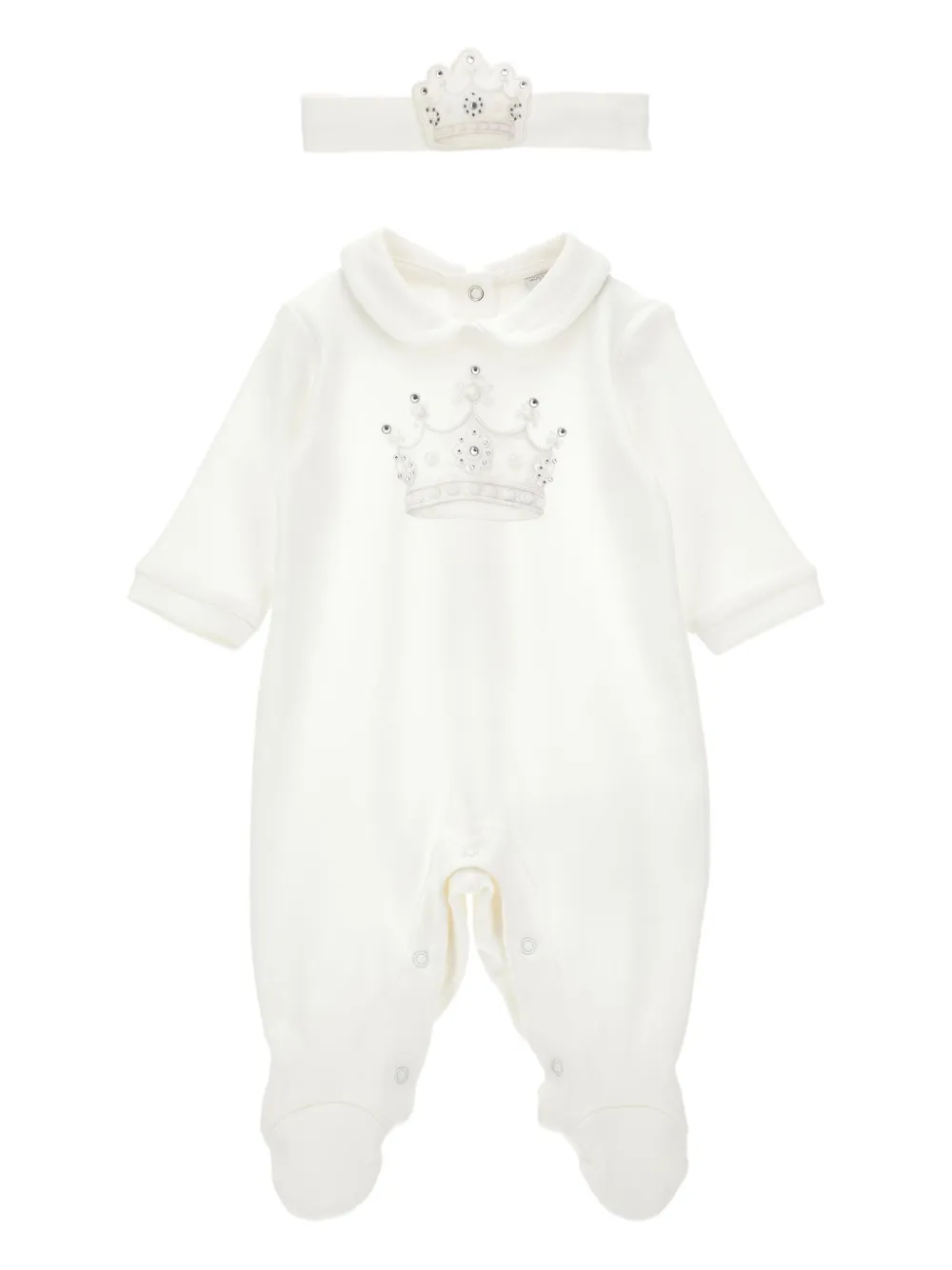 Monnalisa Set neonato con ricamo - Bianco