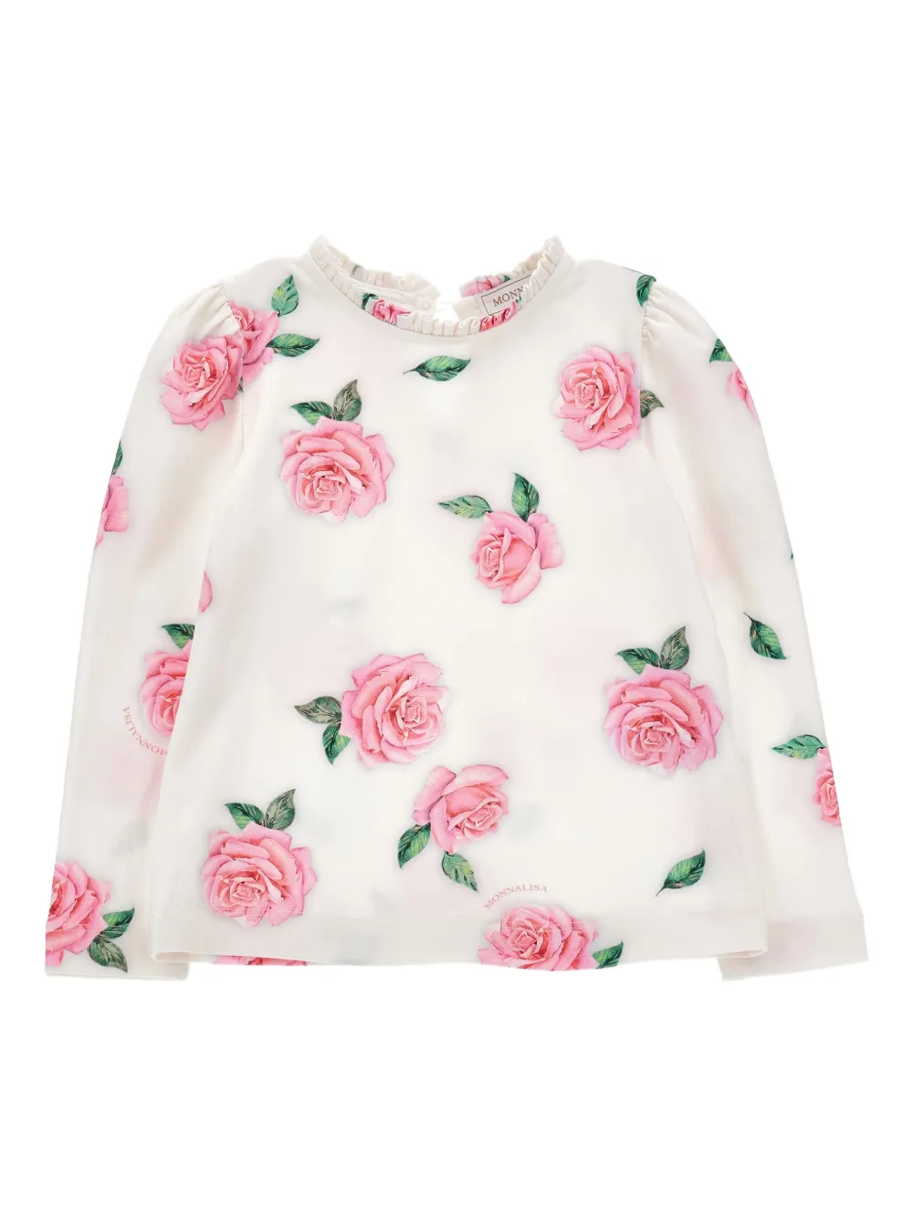 Monnalisa floral-print long-sleeve top | White | Image 1